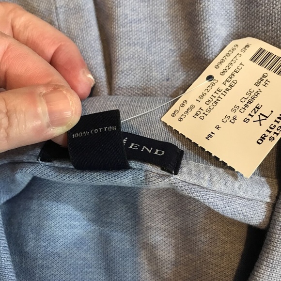 Lands End dusty blue short sleeve polo - mens XL - - Picture 4 of 4